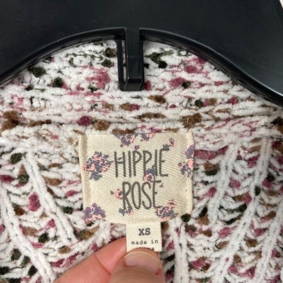 NEW HIPPIE ROSE JUNIORS CHENILLE CHUNKY OPEN FRONT CARDIGAN SWEATER W/POCKETS XS - Picture 4 of 8